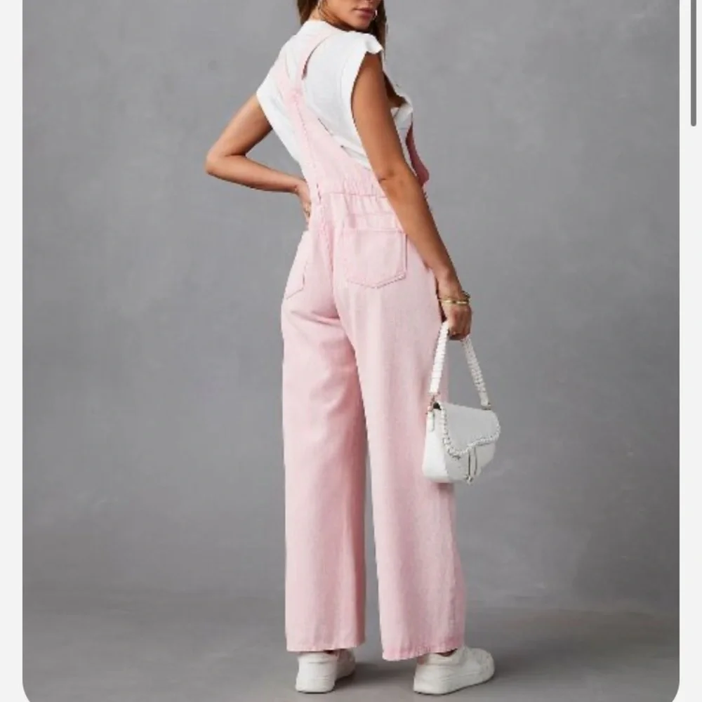 Vici She + Sky Pretty in Pink Denim Overalls, NWOT Sz S - Picture 14 of 16